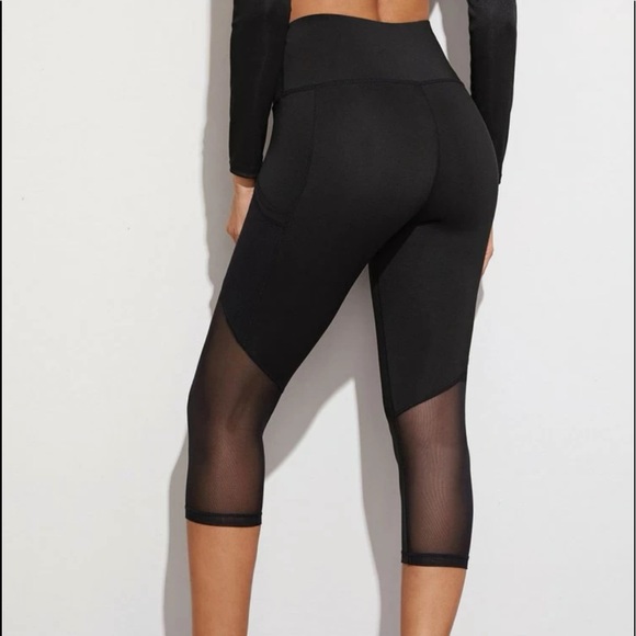 🖤 SHEIN Mesh Insert Cropped Leggings 🖤 - Picture 2 of 10